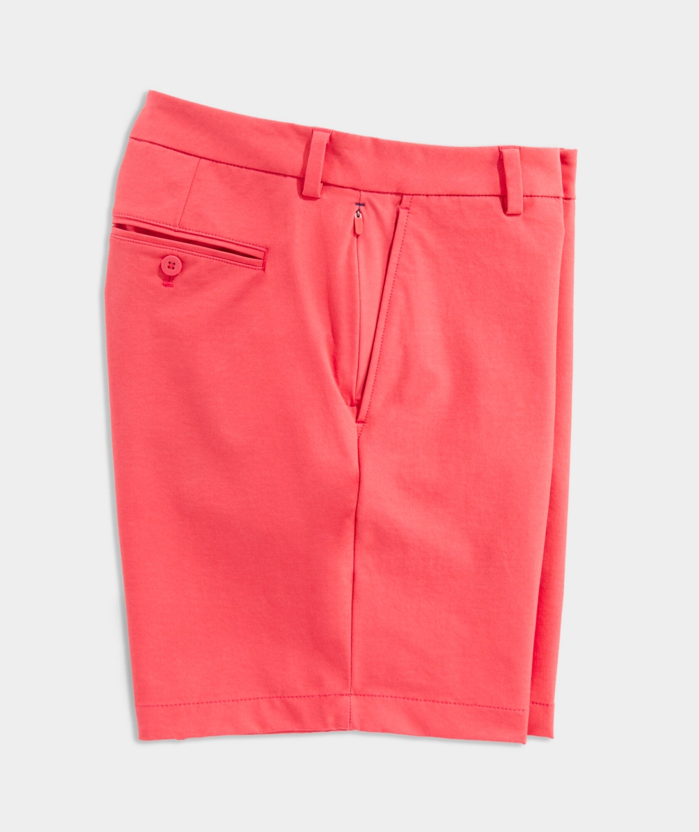 Bermudas Vineyard Vines 7 Inch On-The-Go Shorts Rojos | 245168OPX