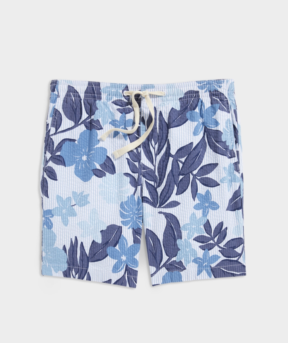 Bermudas Vineyard Vines 7 Inch Seersucker Jetty Shorts Dunmore Ocean Splsh | 657984PMA