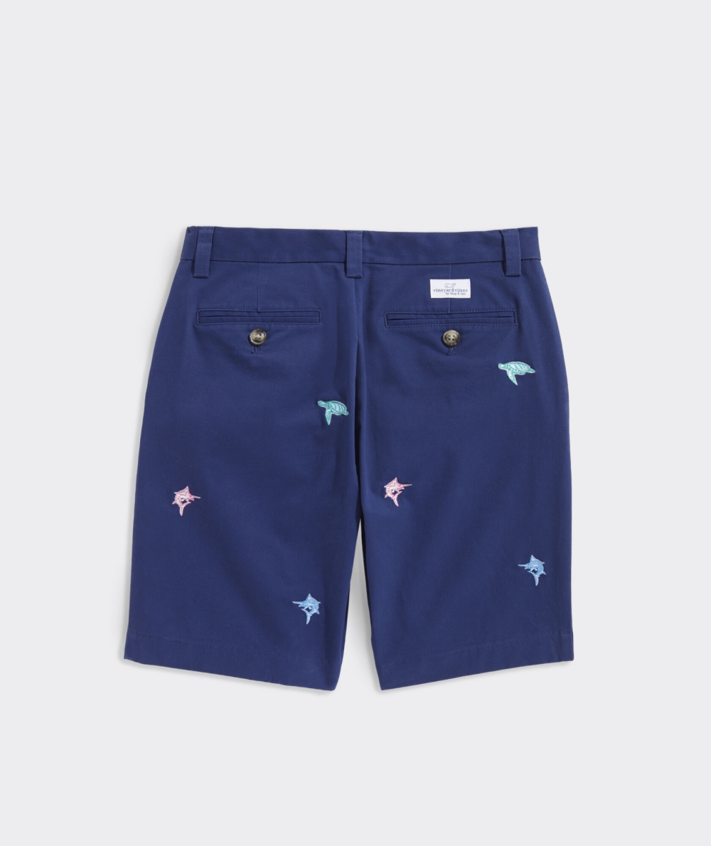 Bermudas Vineyard Vines Embroidered Stretch Breaker Shorts Azules | 739804SJY