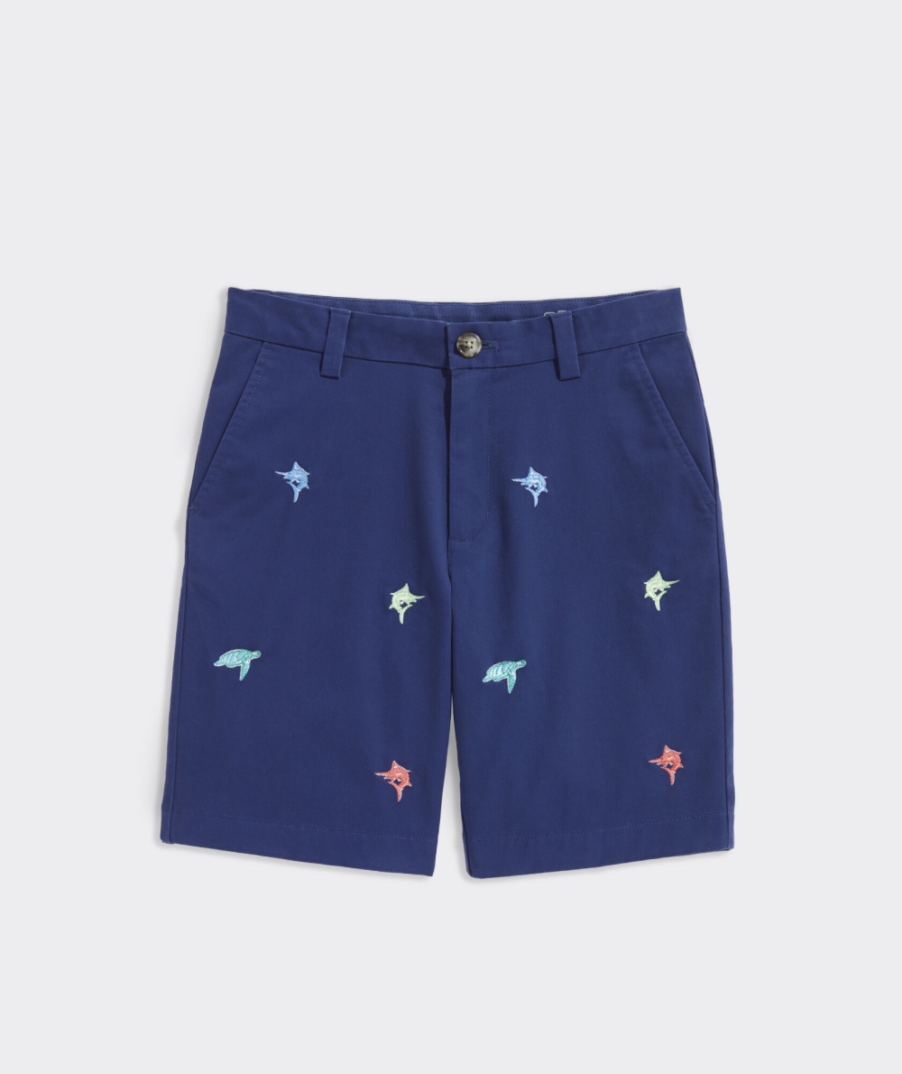 Bermudas Vineyard Vines Embroidered Stretch Breaker Shorts Azules | 739804SJY