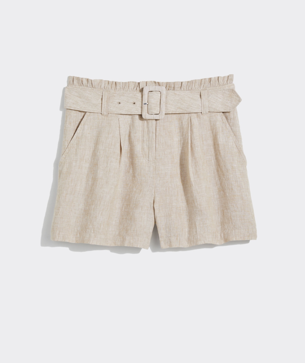 Bermudas Vineyard Vines Linen Belted Shorts Marrom | 794685QLY