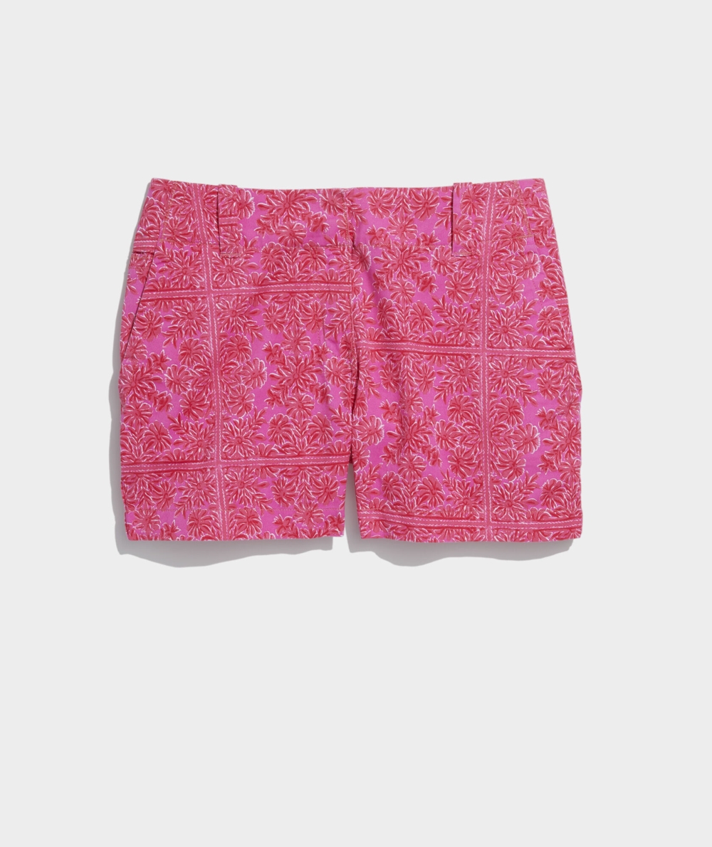 Bermudas Vineyard Vines Printed 3 1/2 Inch Every Day Shorts Coral Rojos | 241798VAE