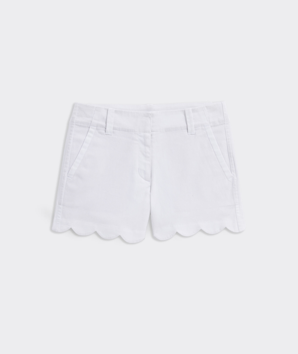 Bermudas Vineyard Vines Scalloped Every Day Shorts Blancos | 164038MJR