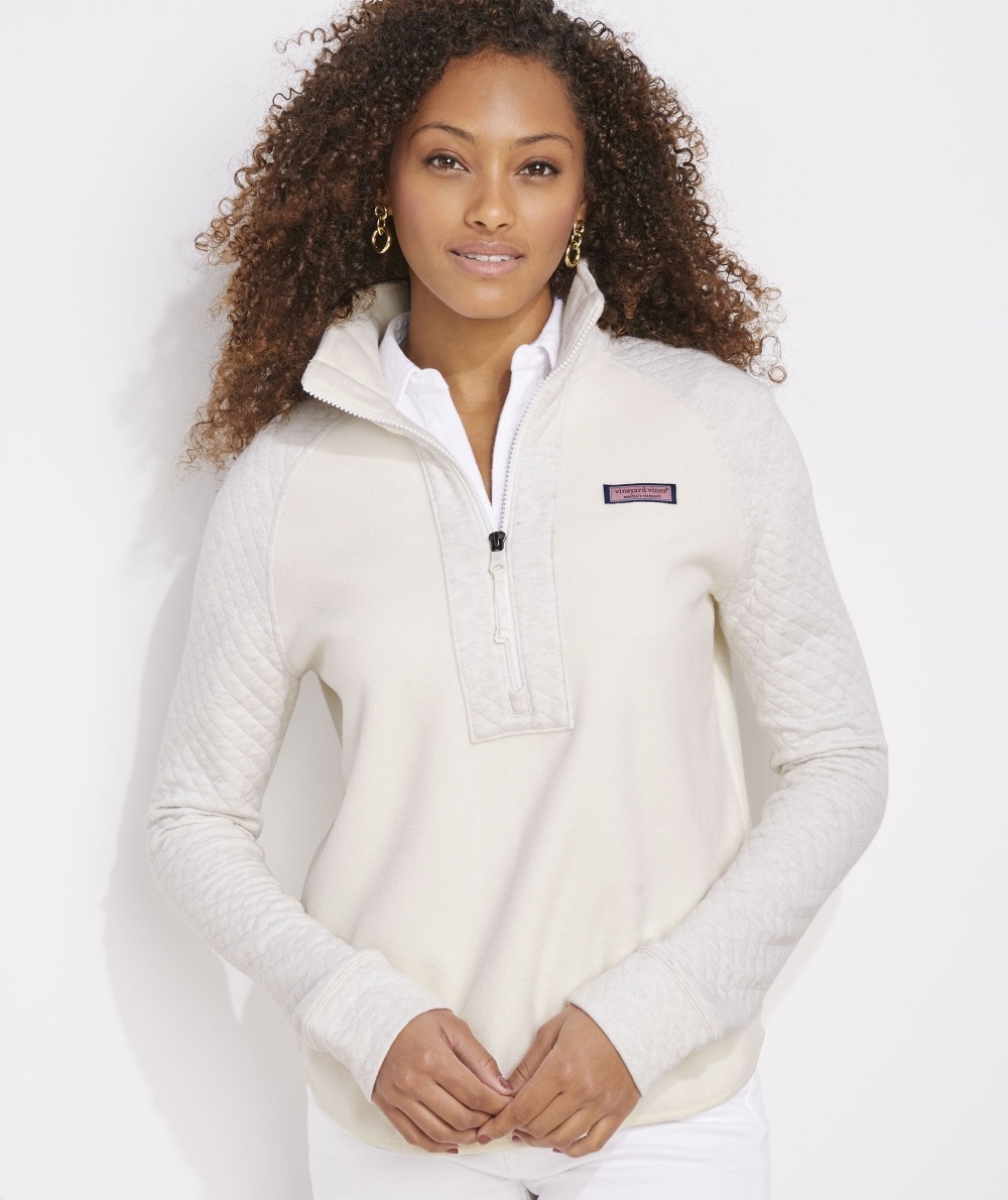 Camisas Vineyard Vines Acolchado Sherpa Half-Zip Marshmallow | 835190SWR