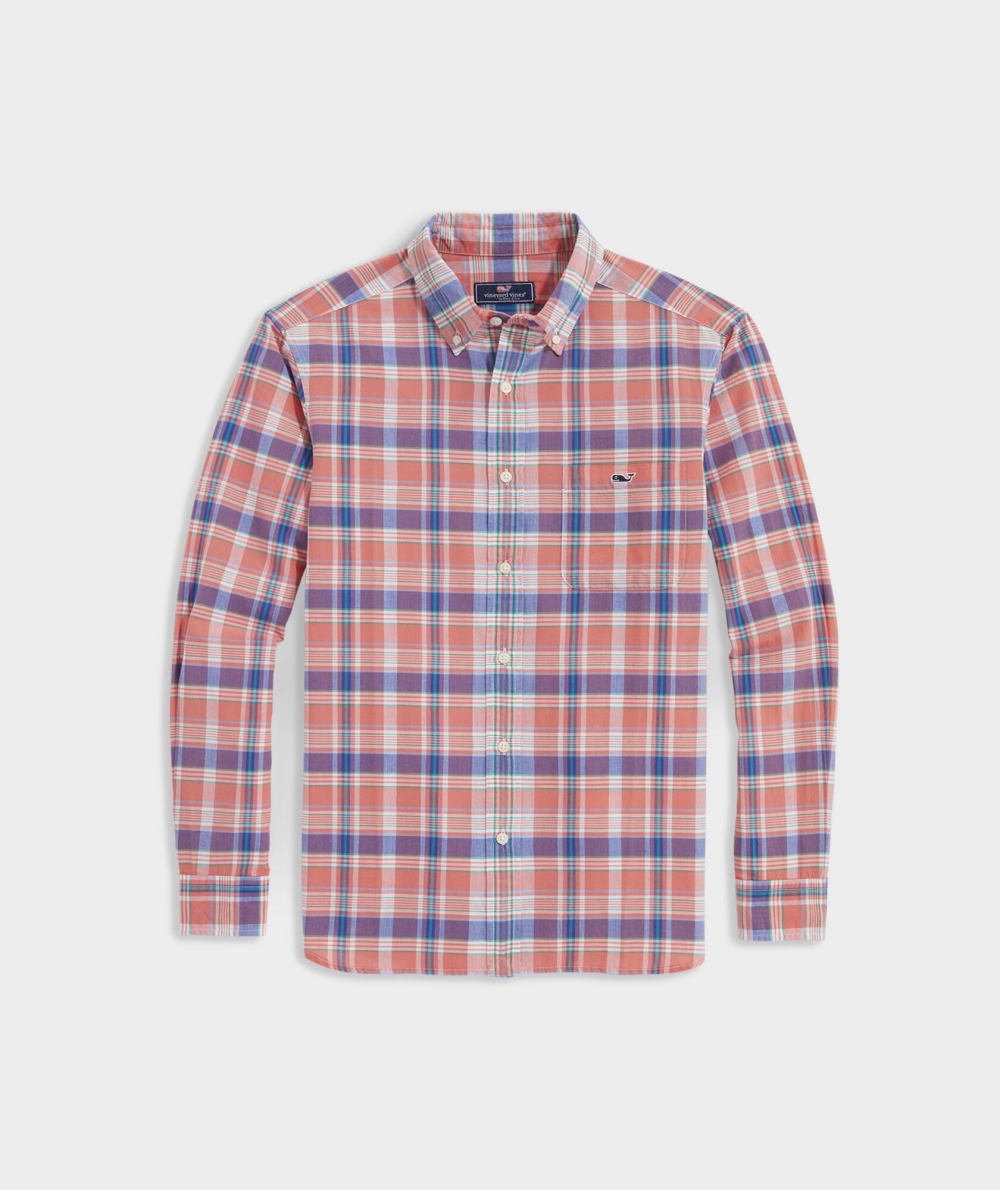 Camisas Vineyard Vines Algodon Madras Shirt Mai Tai | 821309PNB