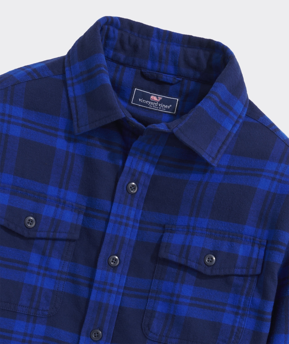 Camisas Vineyard Vines Flannel Shirt Jacket Azules | 062389GAL