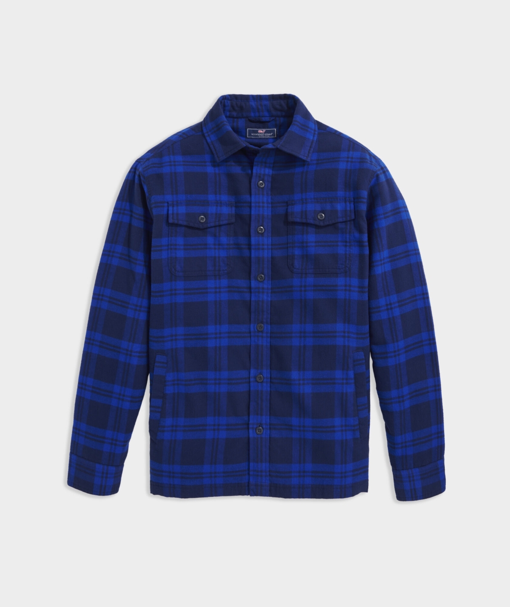 Camisas Vineyard Vines Flannel Shirt Jacket Azules | 062389GAL