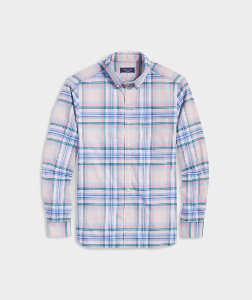 Camisas Vineyard Vines Island Twill Plaid Shirt Rosas | 267490JHW