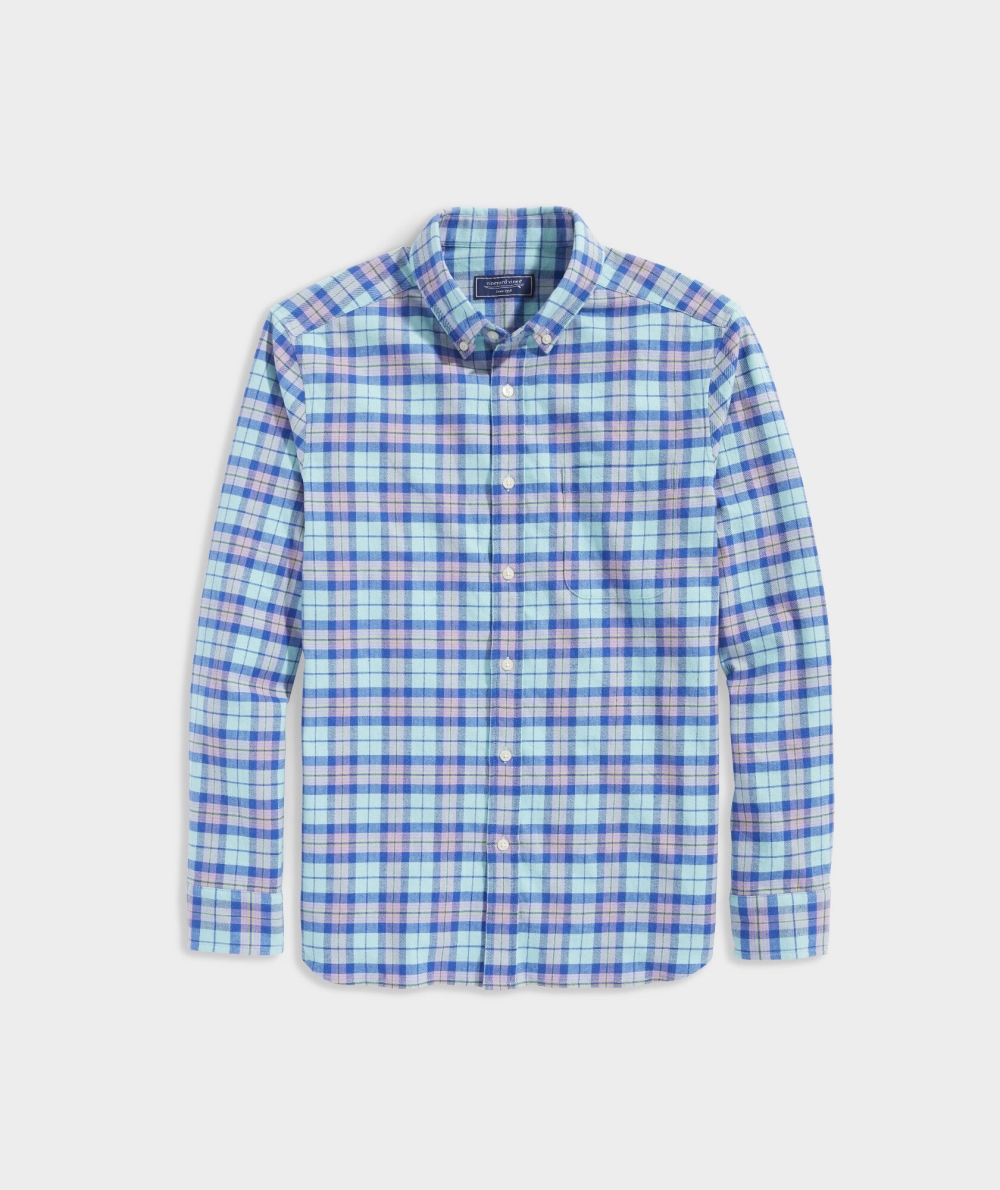 Camisas Vineyard Vines Island Twill Plaid Shirt Azules | 285704XVA