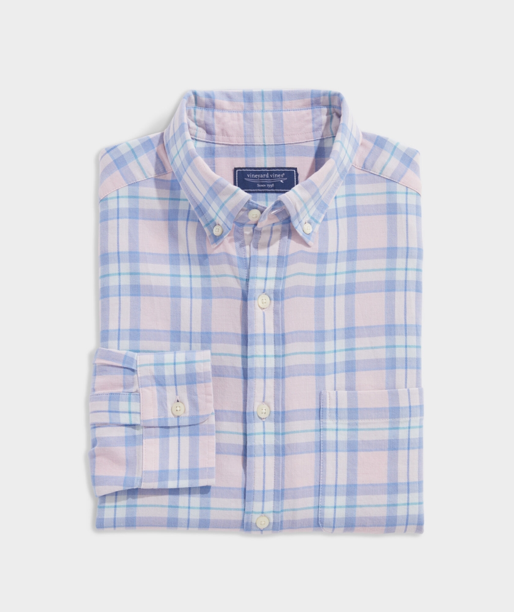 Camisas Vineyard Vines Island Twill Plaid Shirt Rosas | 410876KIL