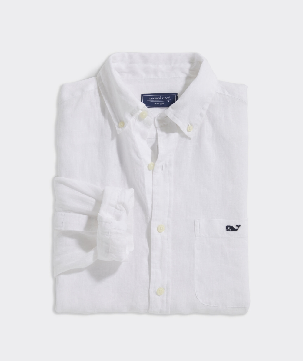 Camisas Vineyard Vines Linen Solid Shirt Blancos | 917584TUW