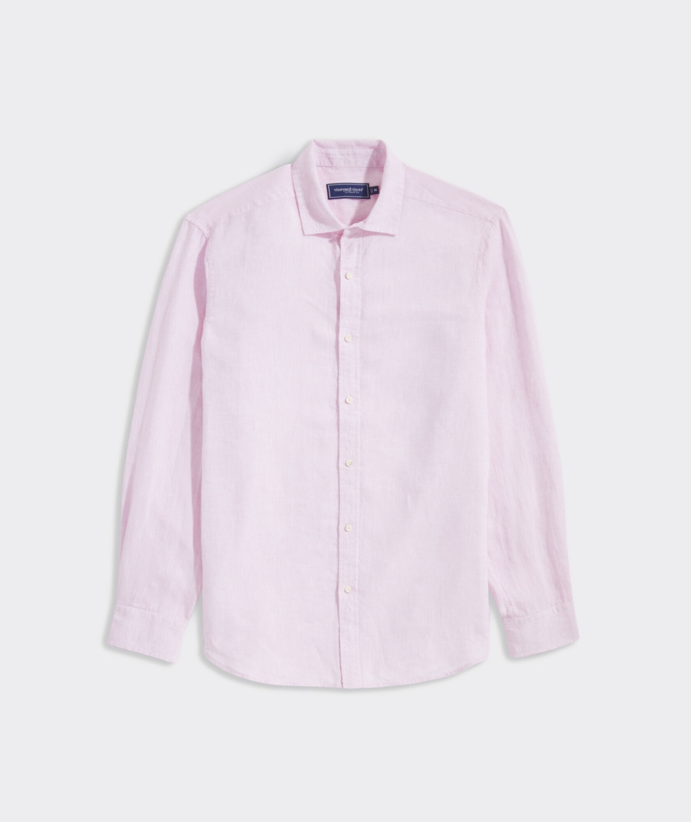 Camisas Vineyard Vines Linen Spread Collar Solid Shirt Rosas | 872634TBH