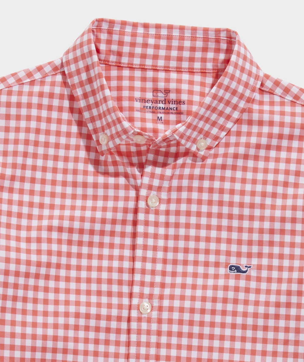 Camisas Vineyard Vines On-The-Go Gingham Shirt Arawak Gingham - Mai Tai | 627830ZID