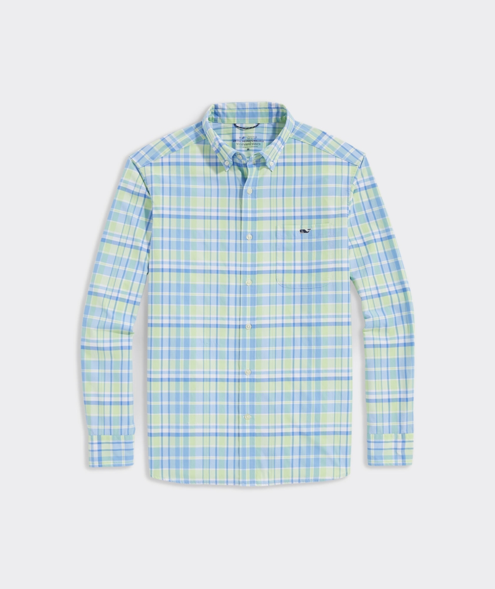 Camisas Vineyard Vines On-The-Go Nylon Plaid Shirt Harbor Island | 895203OVA