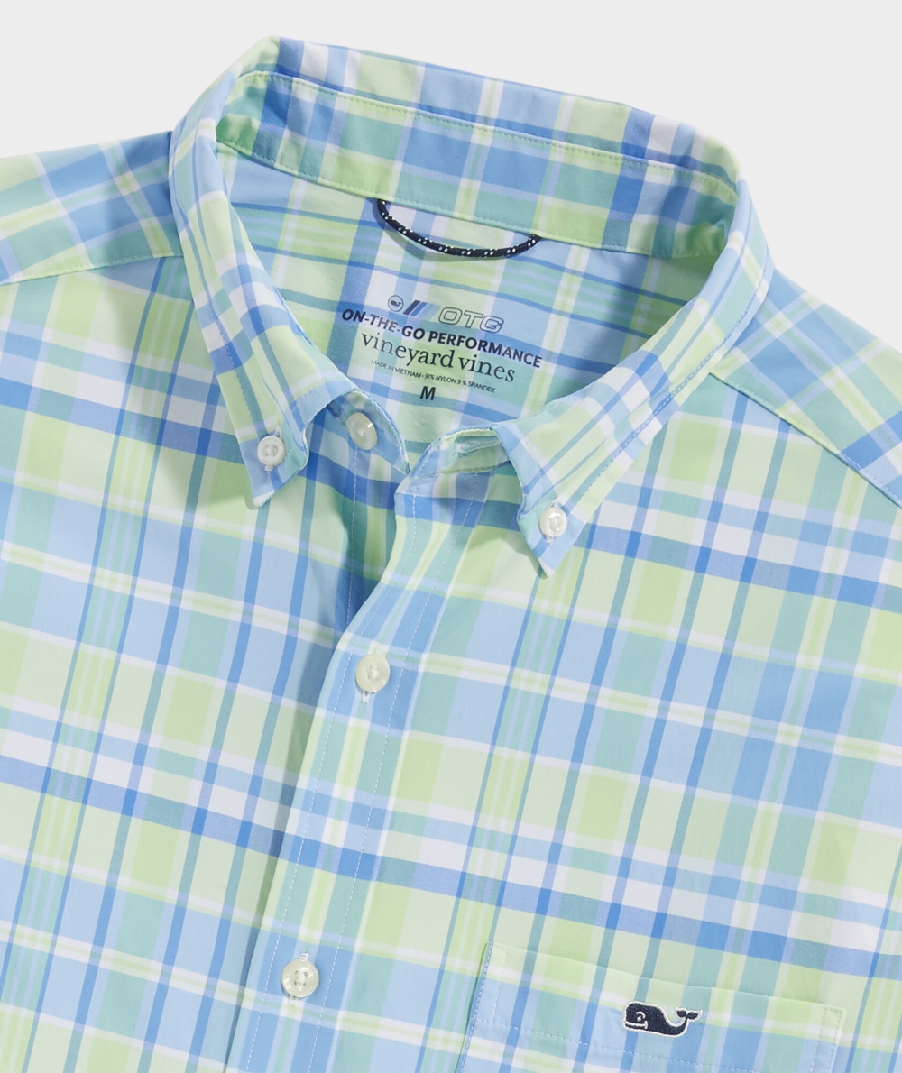 Camisas Vineyard Vines On-The-Go Nylon Plaid Shirt Harbor Island | 895203OVA