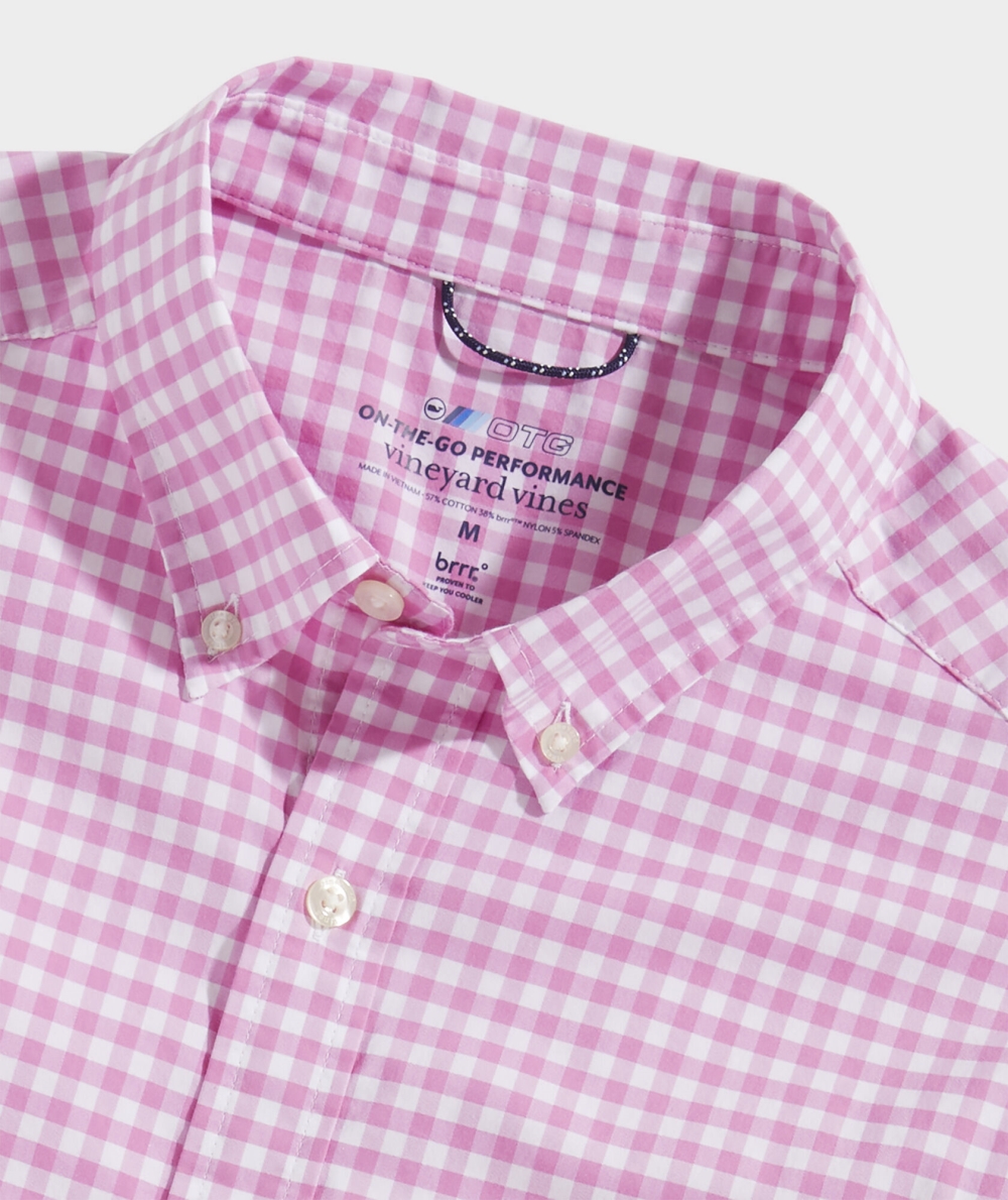 Camisas Vineyard Vines On-The-Go brrrº Gingham Shirt Rosas | 457609QIB