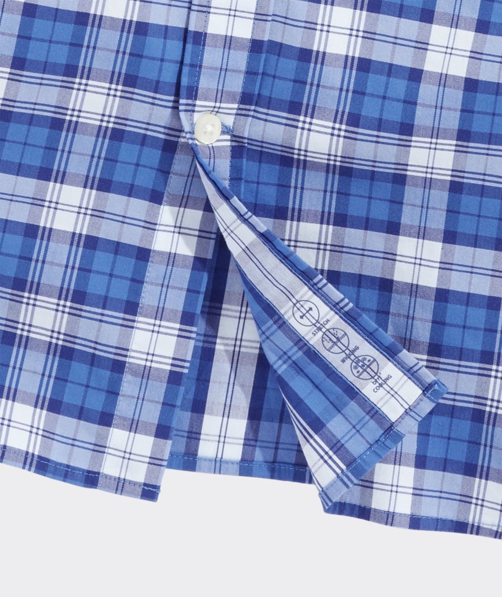 Camisas Vineyard Vines On-The-Go brrrº Plaid Shirt Azules | 892051EWS