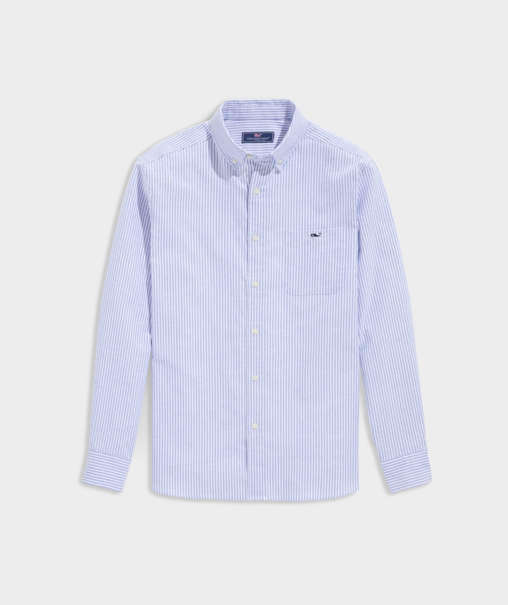 Camisas Vineyard Vines Oxford Stripe Shirt Azules | 720419HDA