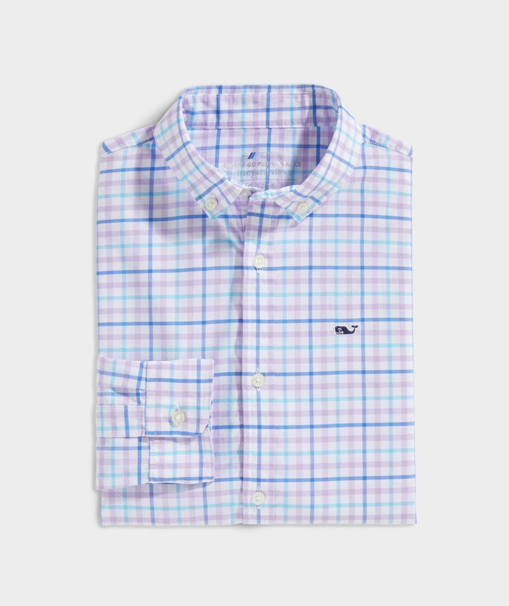 Camisas Vineyard Vines Oº Plaid Shirt Morados | 124863RBN