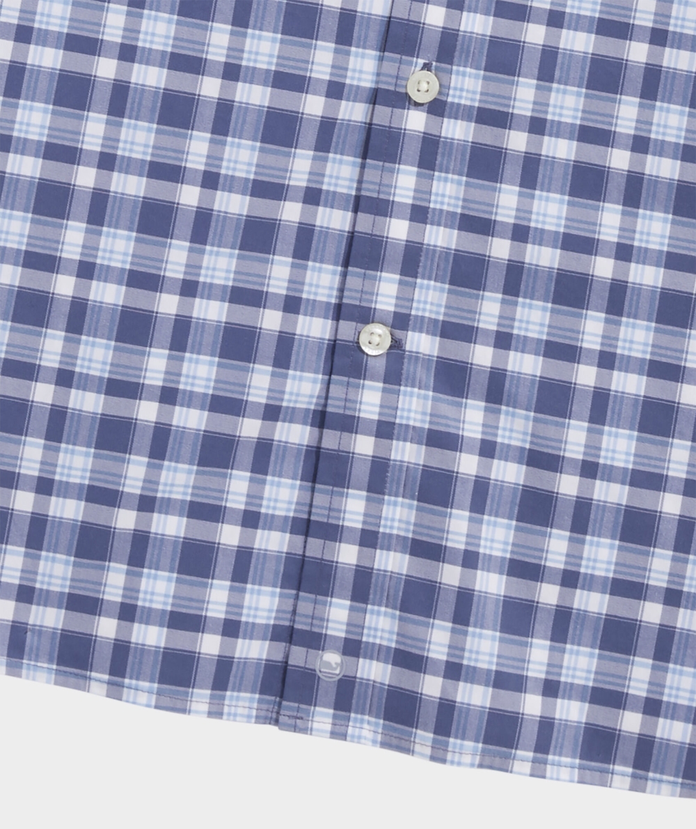 Camisas Vineyard Vines Plaid On-The-Go brrrº Shirt Ocean Splash | 784165BXF