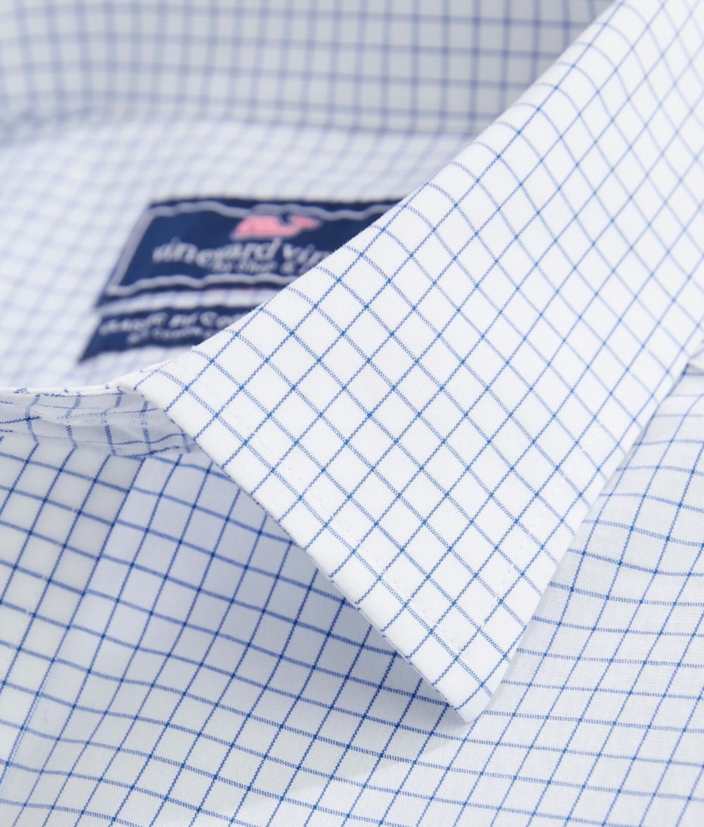 Camisas Vineyard Vines Stretch Poplin Check Spread Collar Shirt Spinnaker | 135740KHW