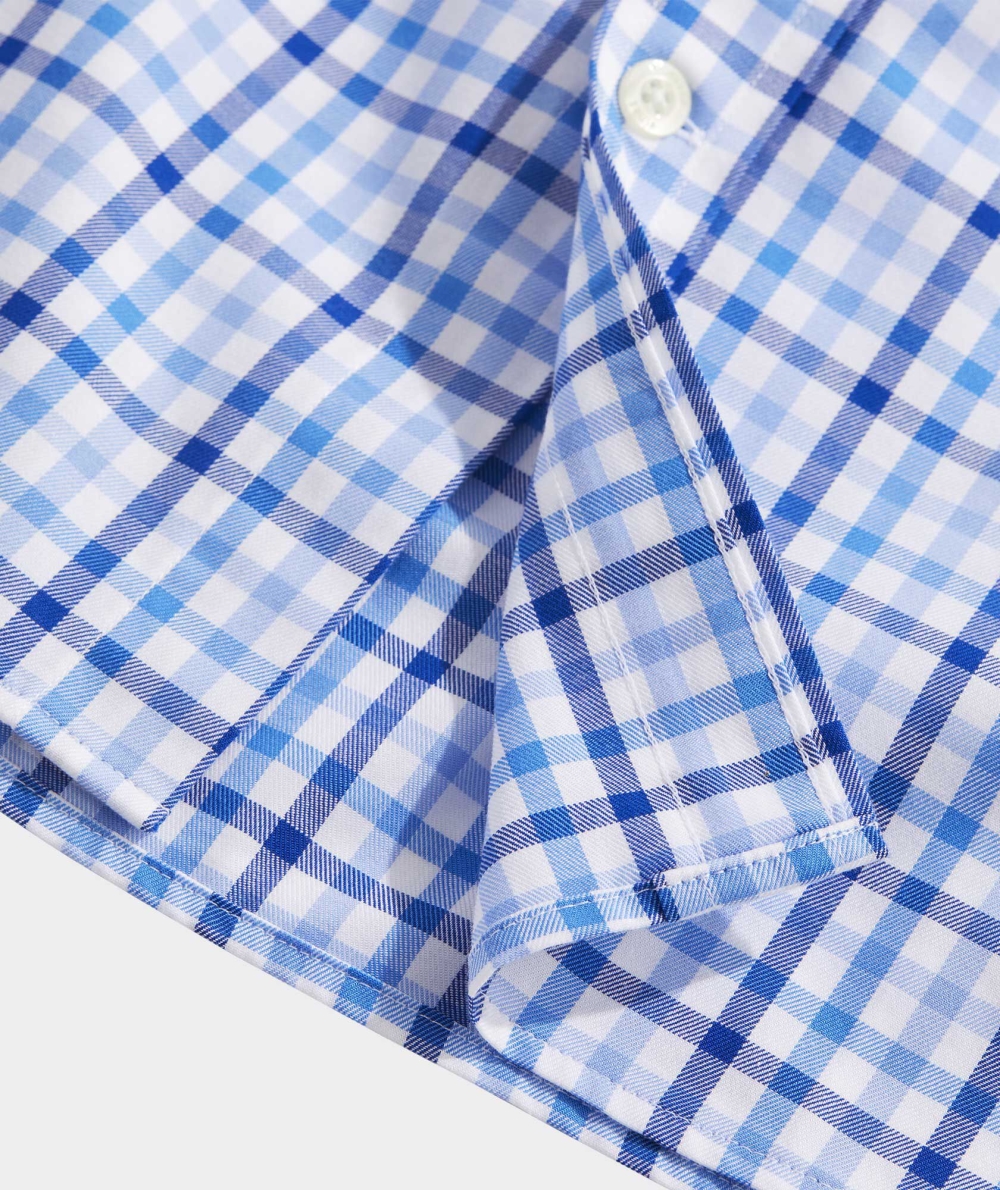 Camisas Vineyard Vines Stretch Poplin Check Shirt Azules | 760412JOW