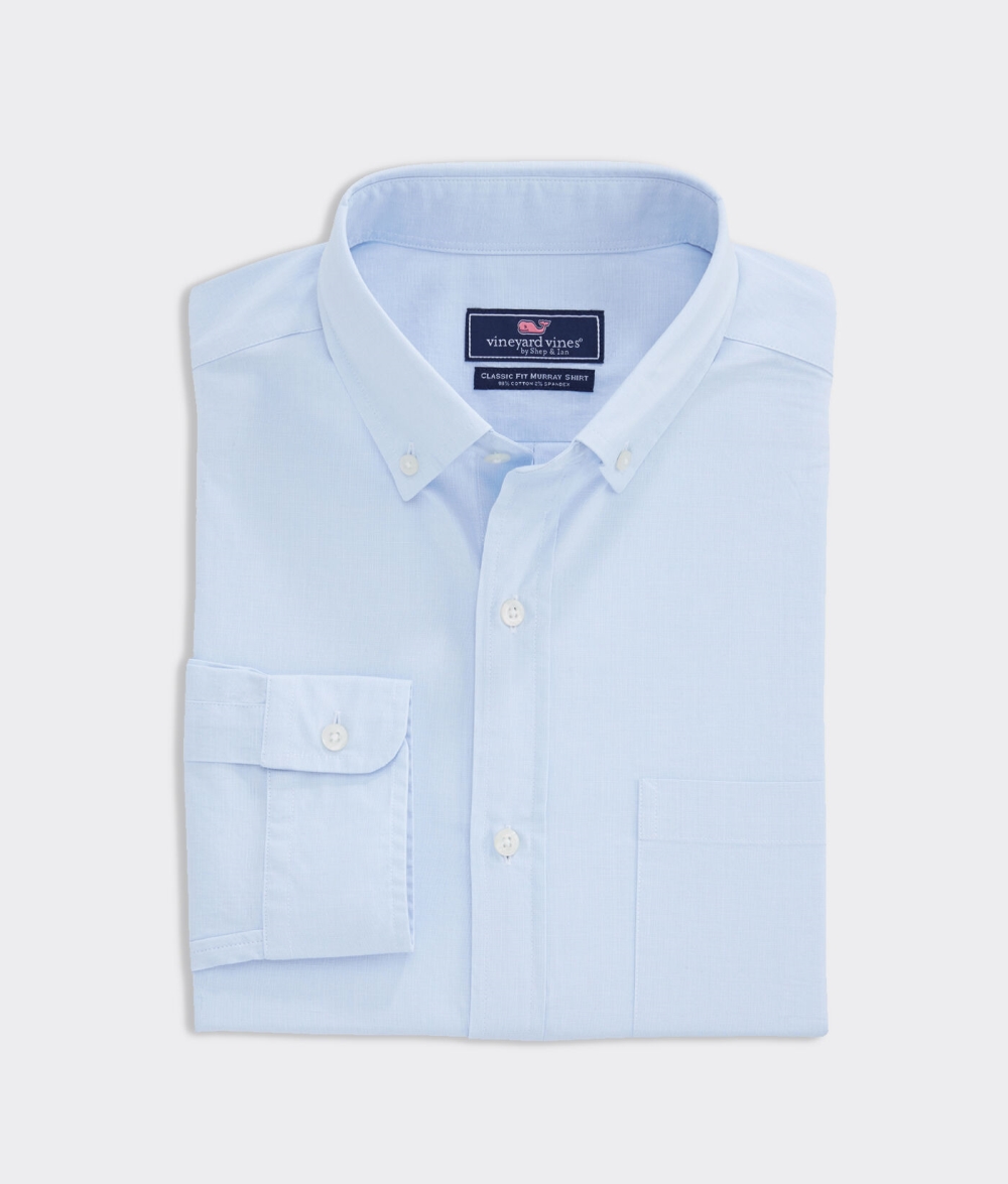 Camisas Vineyard Vines Stretch Poplin Solid Shirt Azules | 216479VHQ