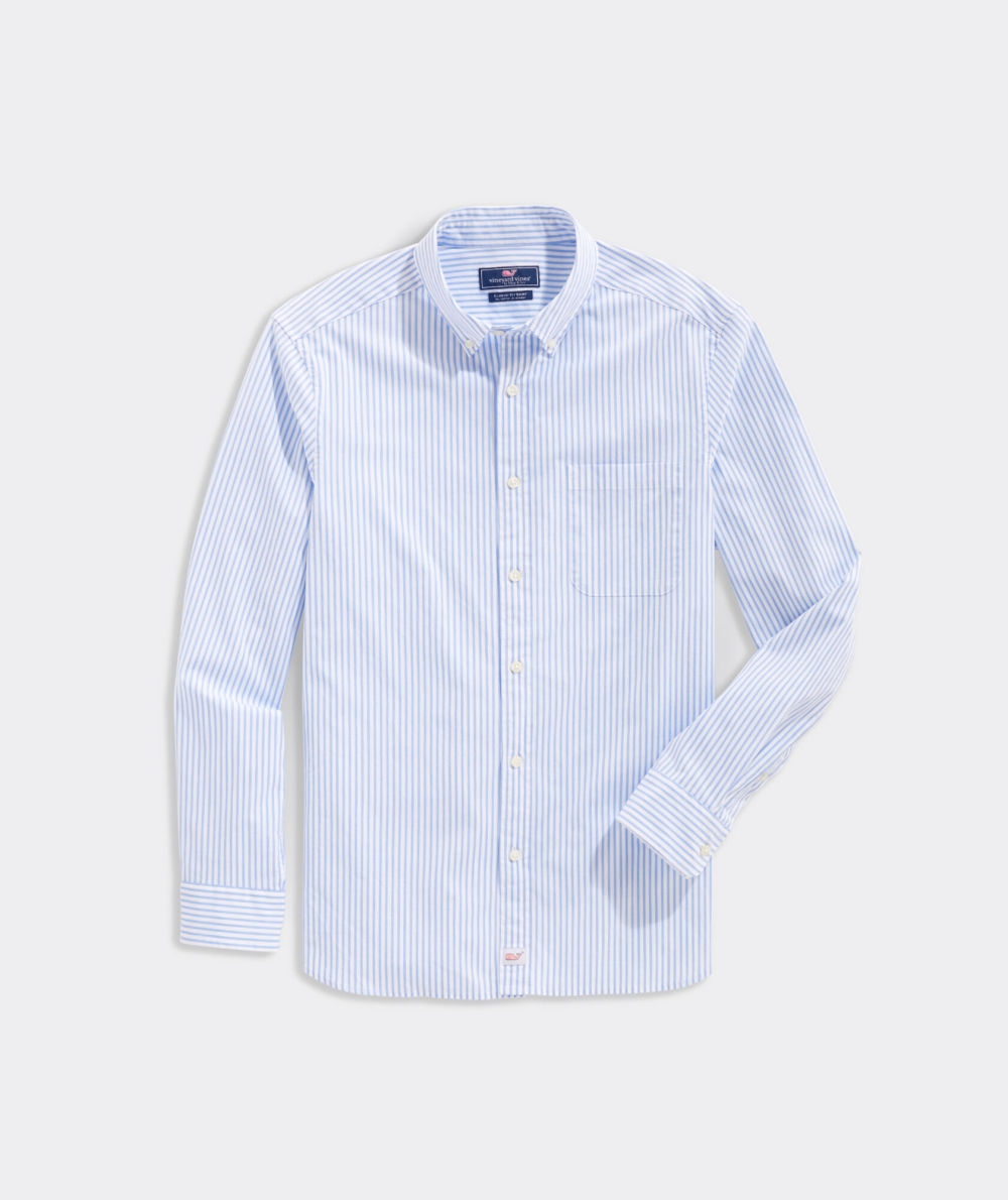 Camisas Vineyard Vines Stretch Poplin Stripe Shirt Azules | 926831FPM