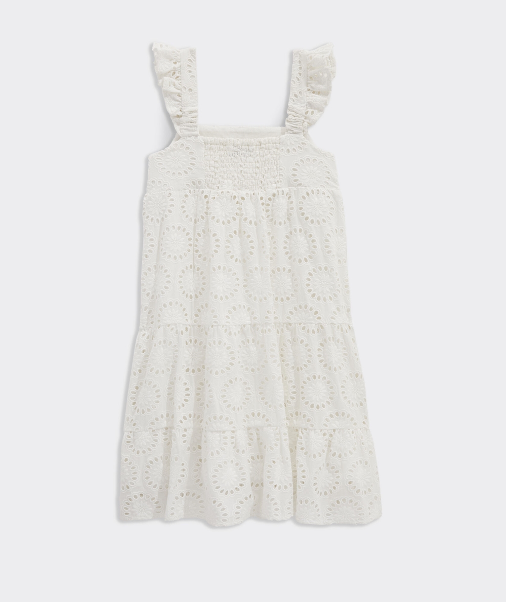 Dresses Vineyard Vines Tiered Eyelet Vestido Blancos | 584062BNS