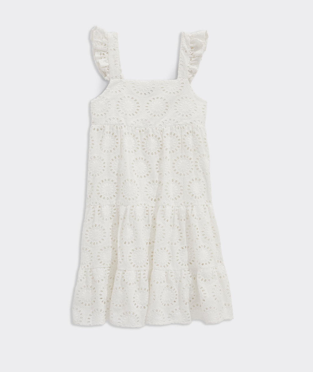 Dresses Vineyard Vines Tiered Eyelet Vestido Blancos | 584062BNS