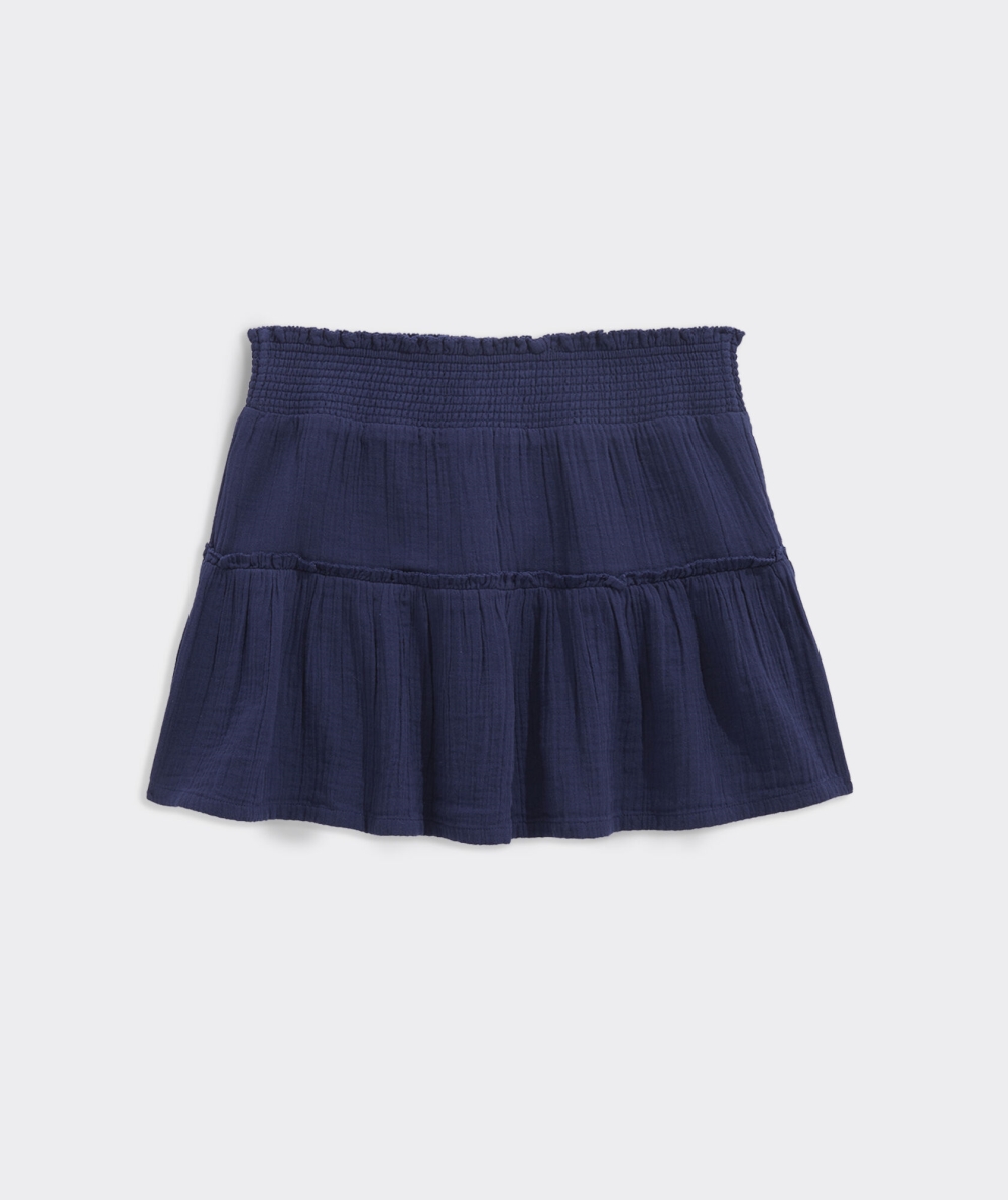 Falda Vineyard Vines Seastitch Gauze Smocked Skirt Azules | 249803GYX