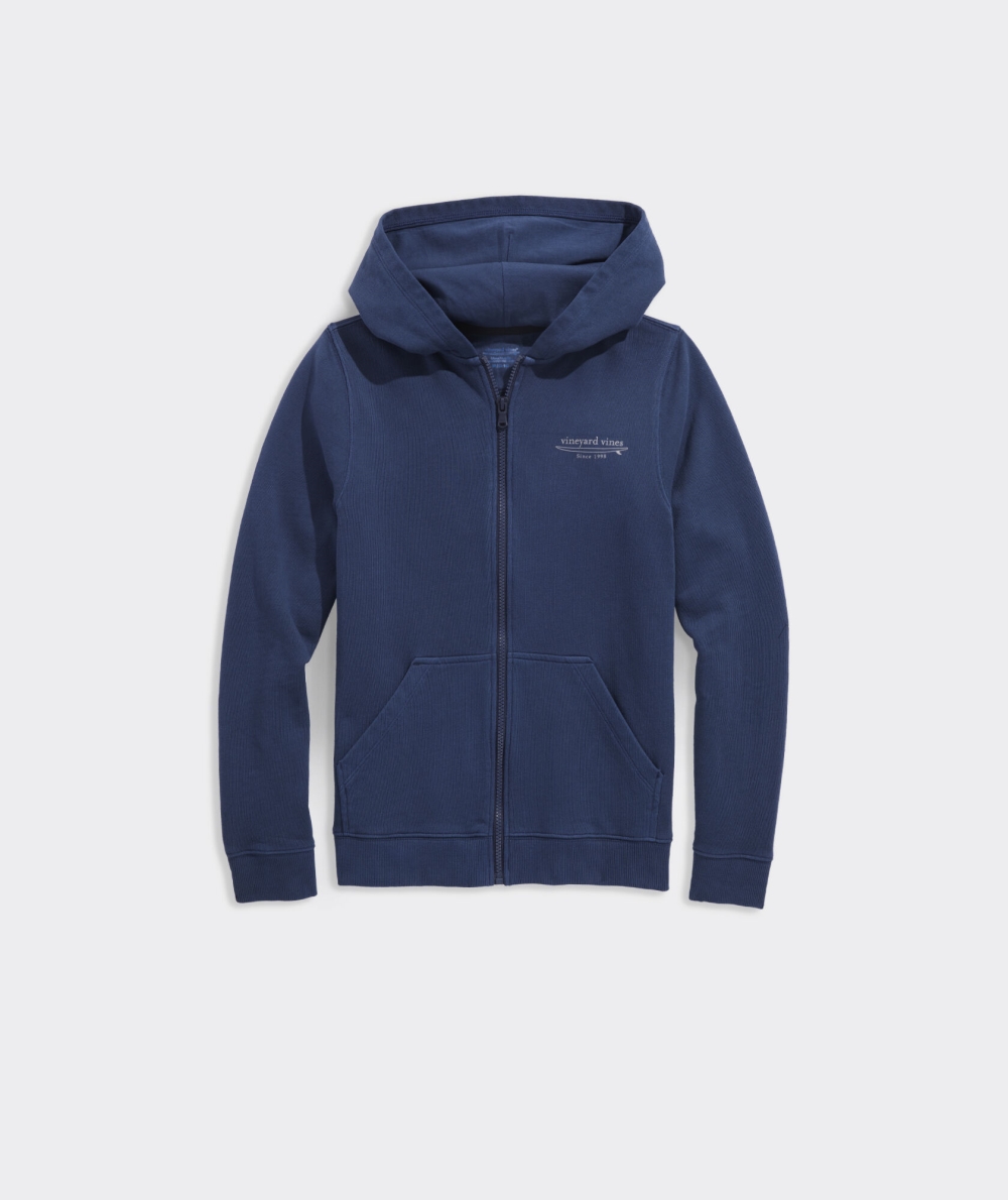 Hoodies Vineyard Vines Surfside Full-Zip Hoodie Azul Marino | 092385RQE