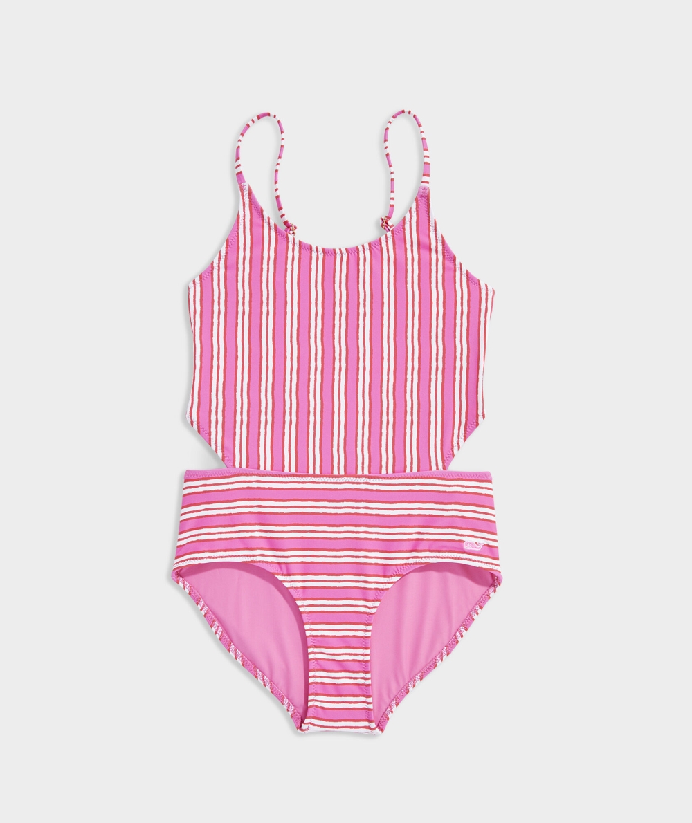 Nadar Vineyard Vines Painted Stripe Cut-Out One-Piece Stripes | 843521SMP