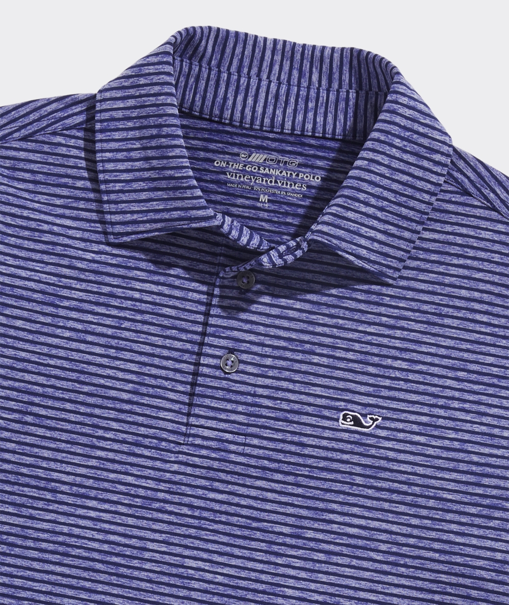 Polos Vineyard Vines Bradley Stripe Sankaty Polo Azules Azules | 542810KYR