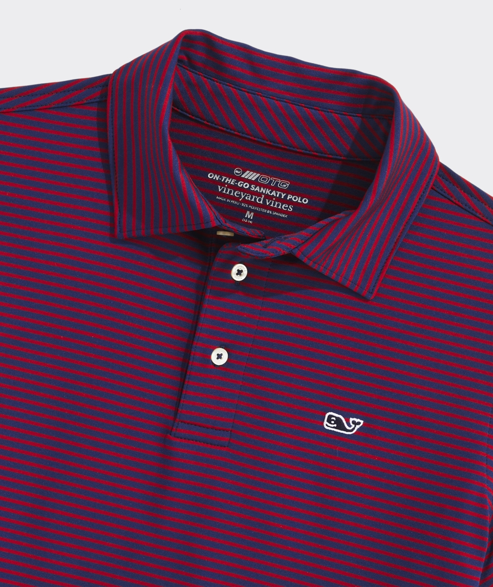 Polos Vineyard Vines Bradley Stripe Sankaty Polo Azules Rojos | 781652KNO