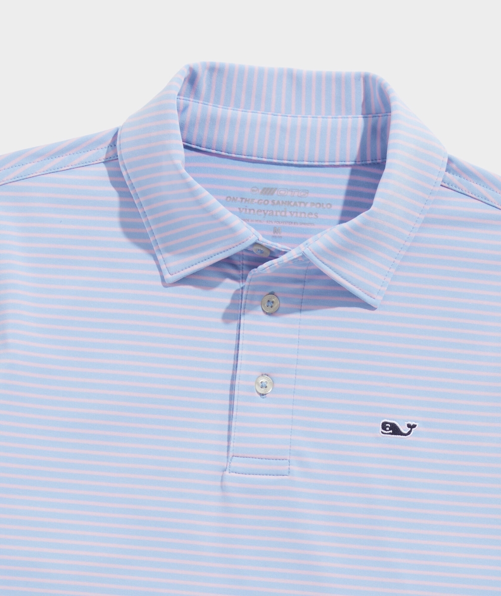 Polos Vineyard Vines Bradley Stripe Sankaty Polo Azules Rosas | 850469FNK