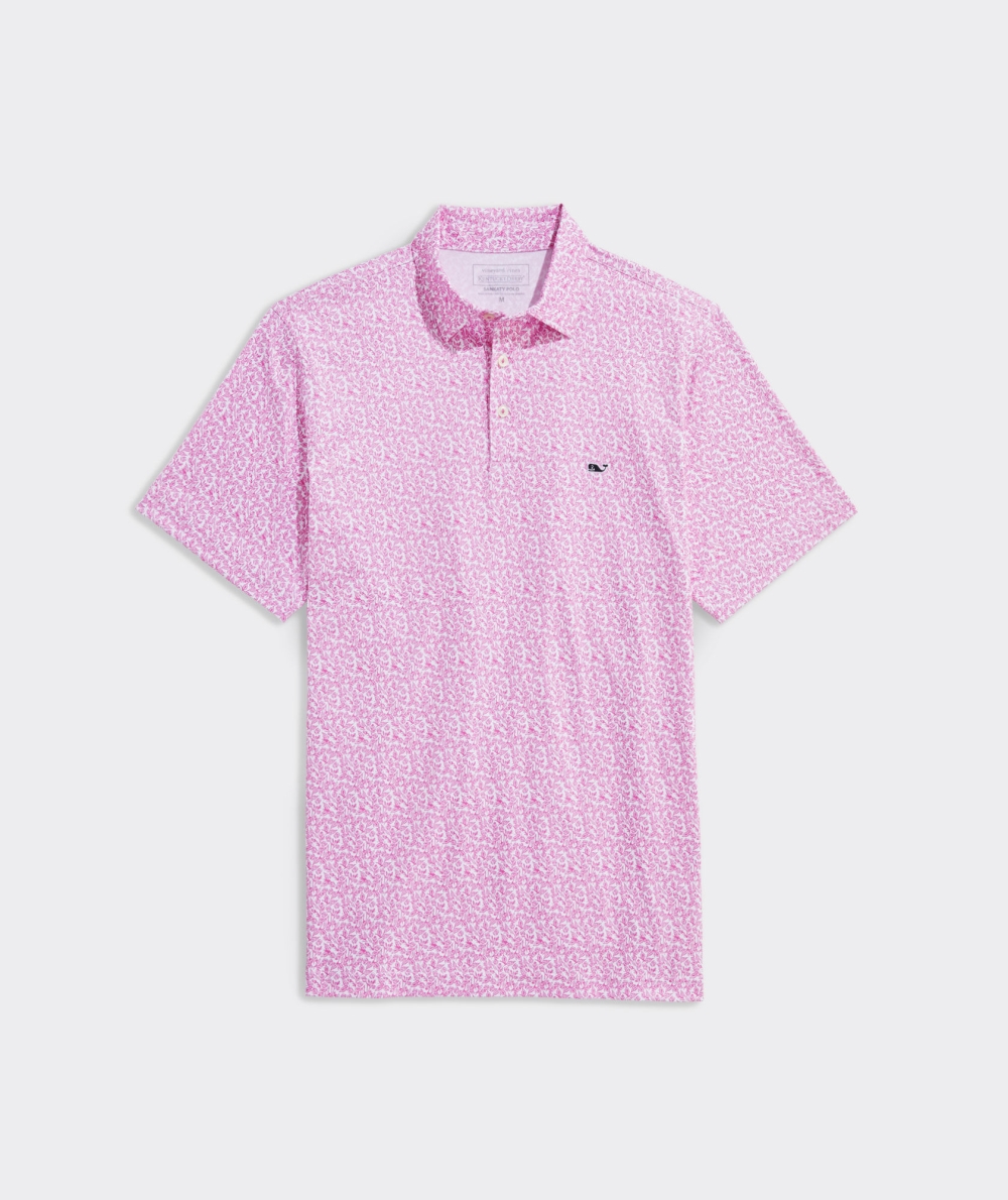 Polos Vineyard Vines Kentucky Derby Printed Sankaty Polo Climbing Roses - Paradise Punch | 648012PTU