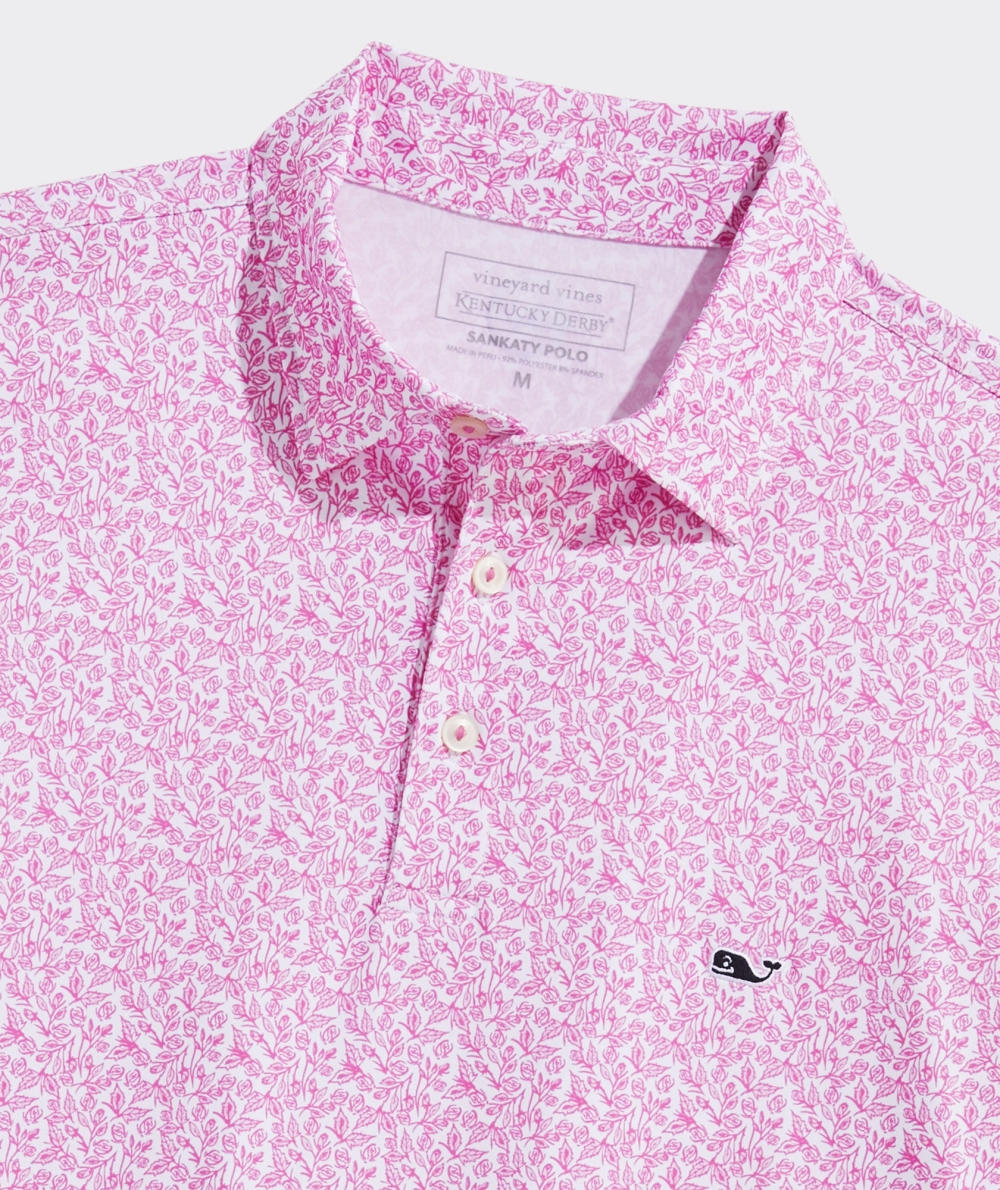 Polos Vineyard Vines Kentucky Derby Printed Sankaty Polo Climbing Roses - Paradise Punch | 648012PTU