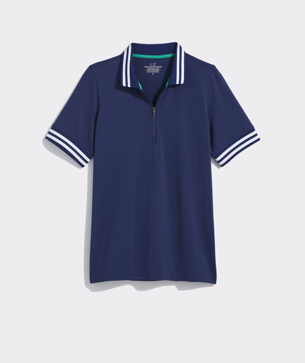 Polos Vineyard Vines Palmero Zip-Placket Golf Polo Azules | 065439GOF