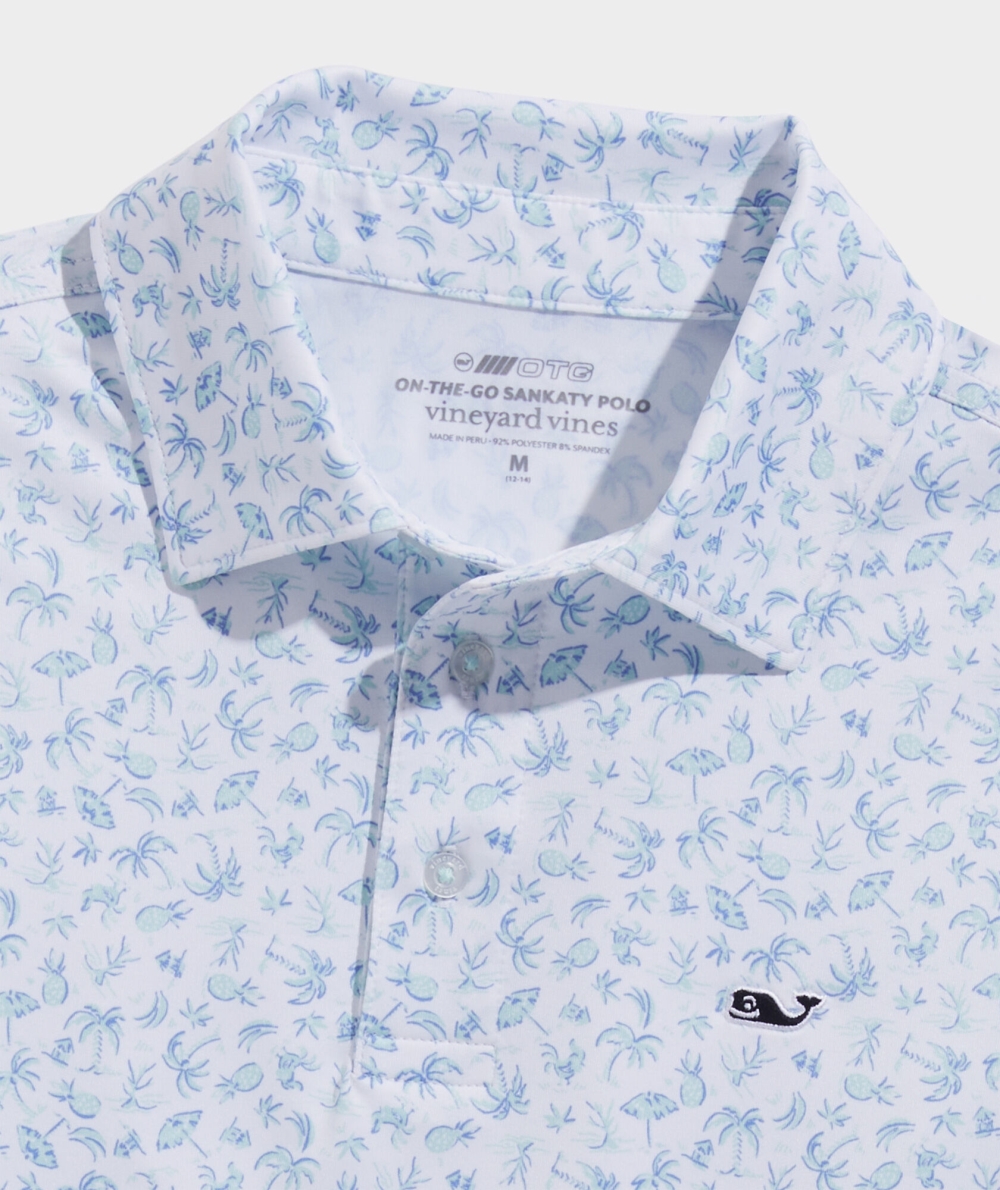 Polos Vineyard Vines Printed Sankaty Polo Azules | 521986UGH