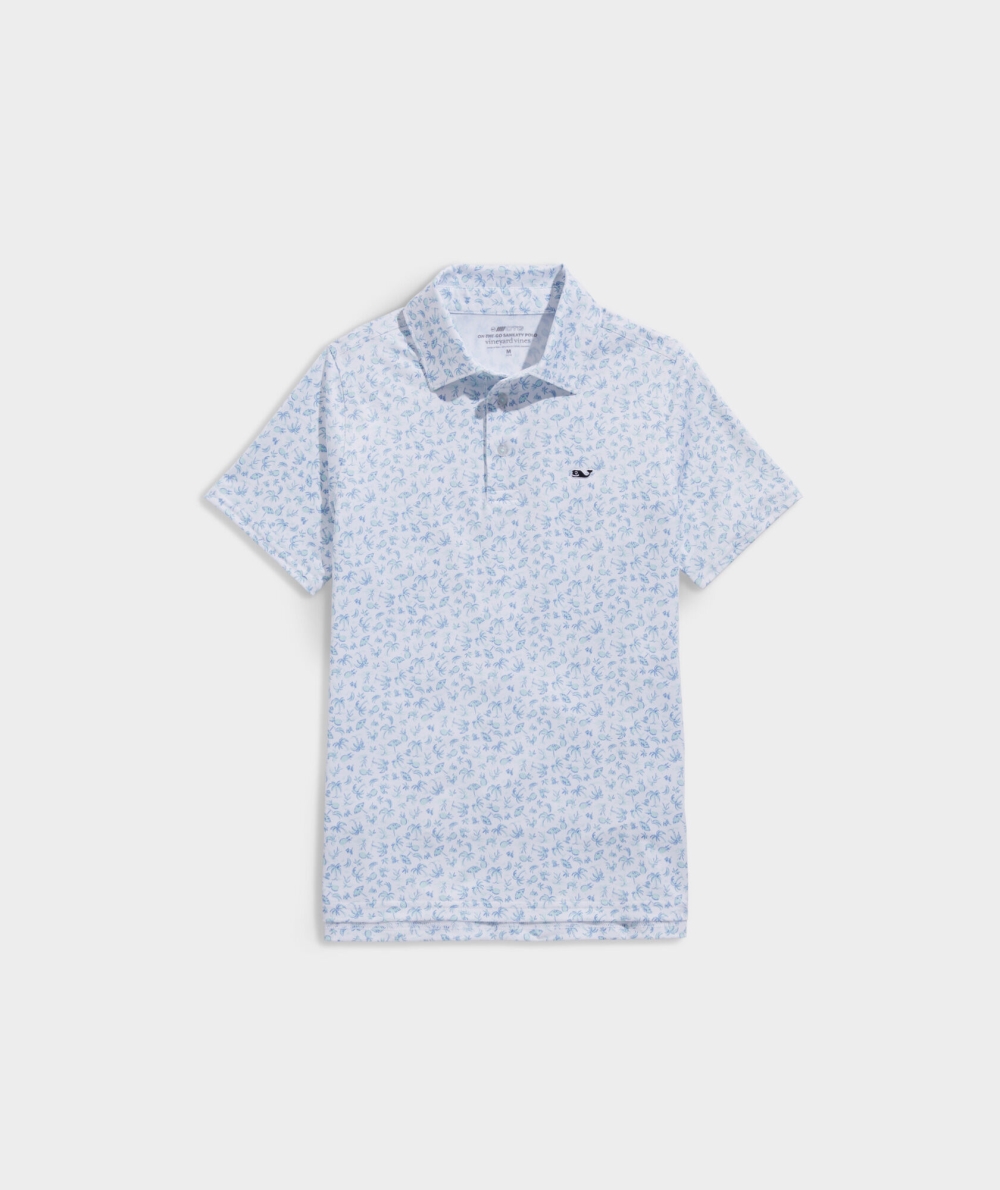 Polos Vineyard Vines Printed Sankaty Polo Azules | 521986UGH