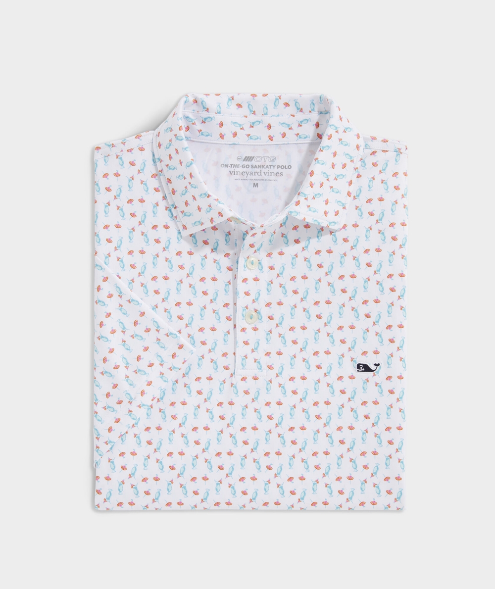 Polos Vineyard Vines Printed Sankaty Polo Blancos | 762408TOF