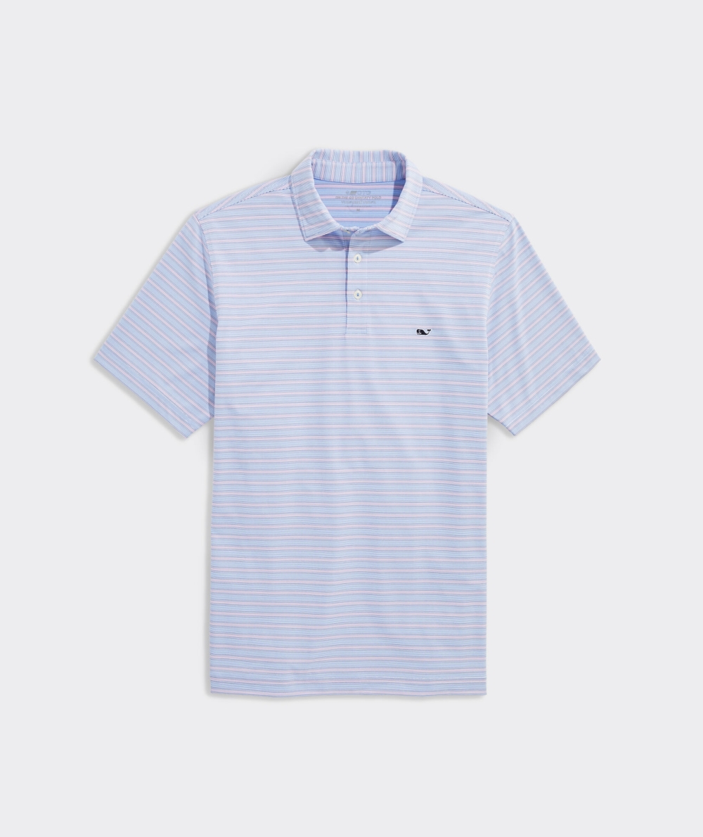 Polos Vineyard Vines St. Jean Stripe Four-Color Sankaty Polo Blancos | 846025AXS