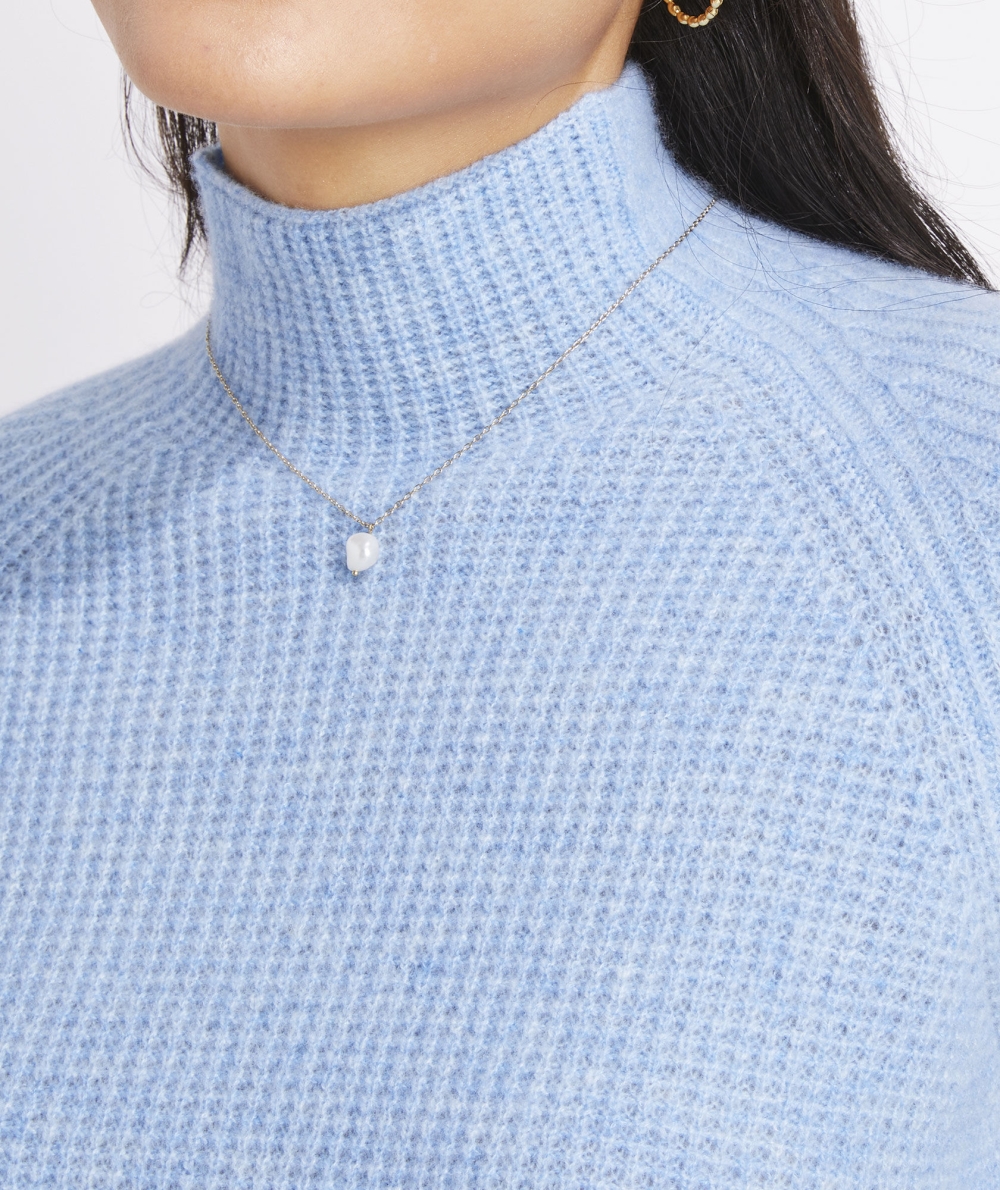 Suéteres Vineyard Vines Seaspun Cashmere Waffle Mock Neck Sueter Azules | 371024VGA