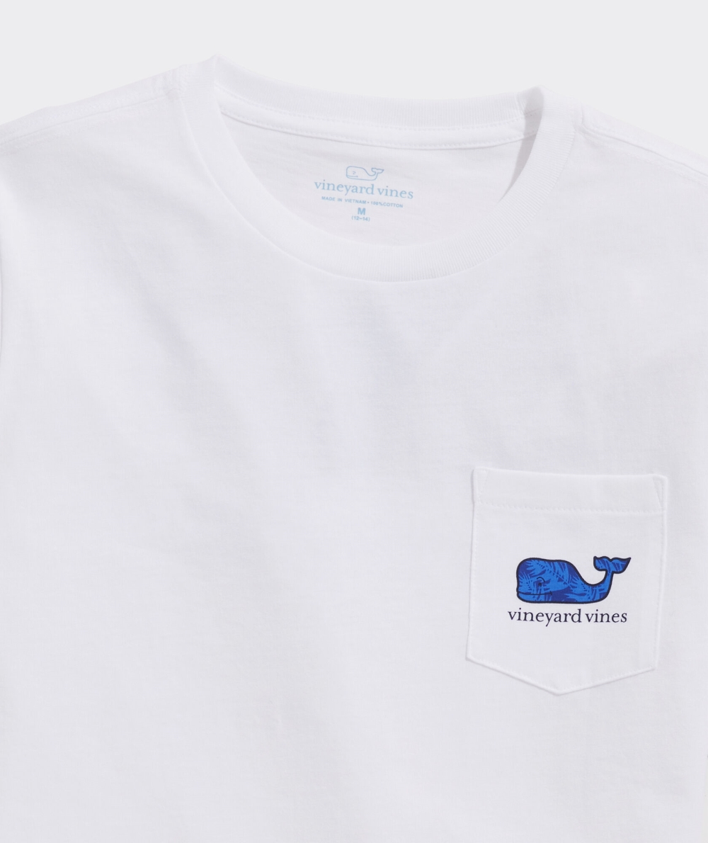 Tees Vineyard Vines Breezy Palm Whale Corta-Sleeve Pocket Tee Blancos | 451093JCP