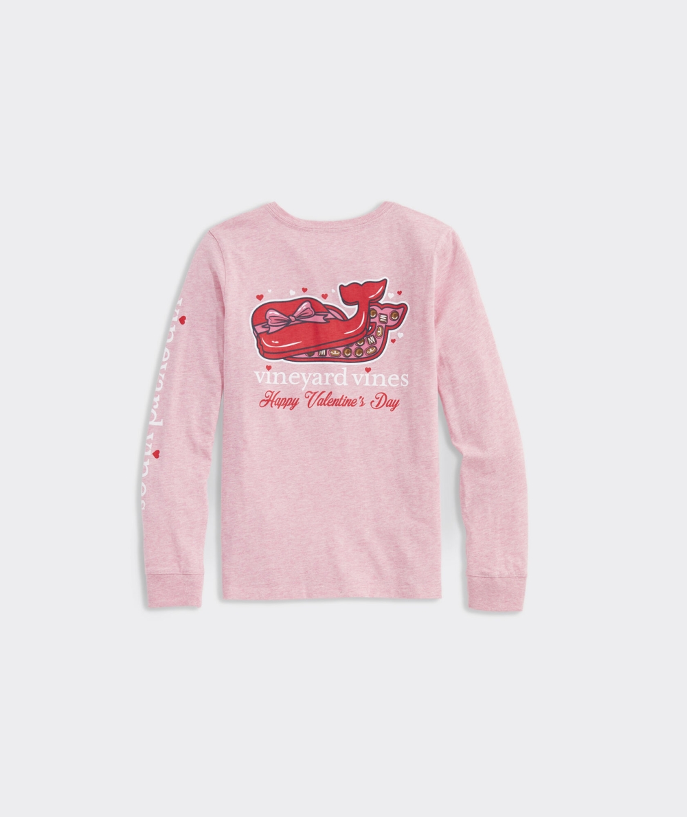 Tees Vineyard Vines Chocolate Whale Box Long-Sleeve Pocket Tee Rosas | 429561JUR