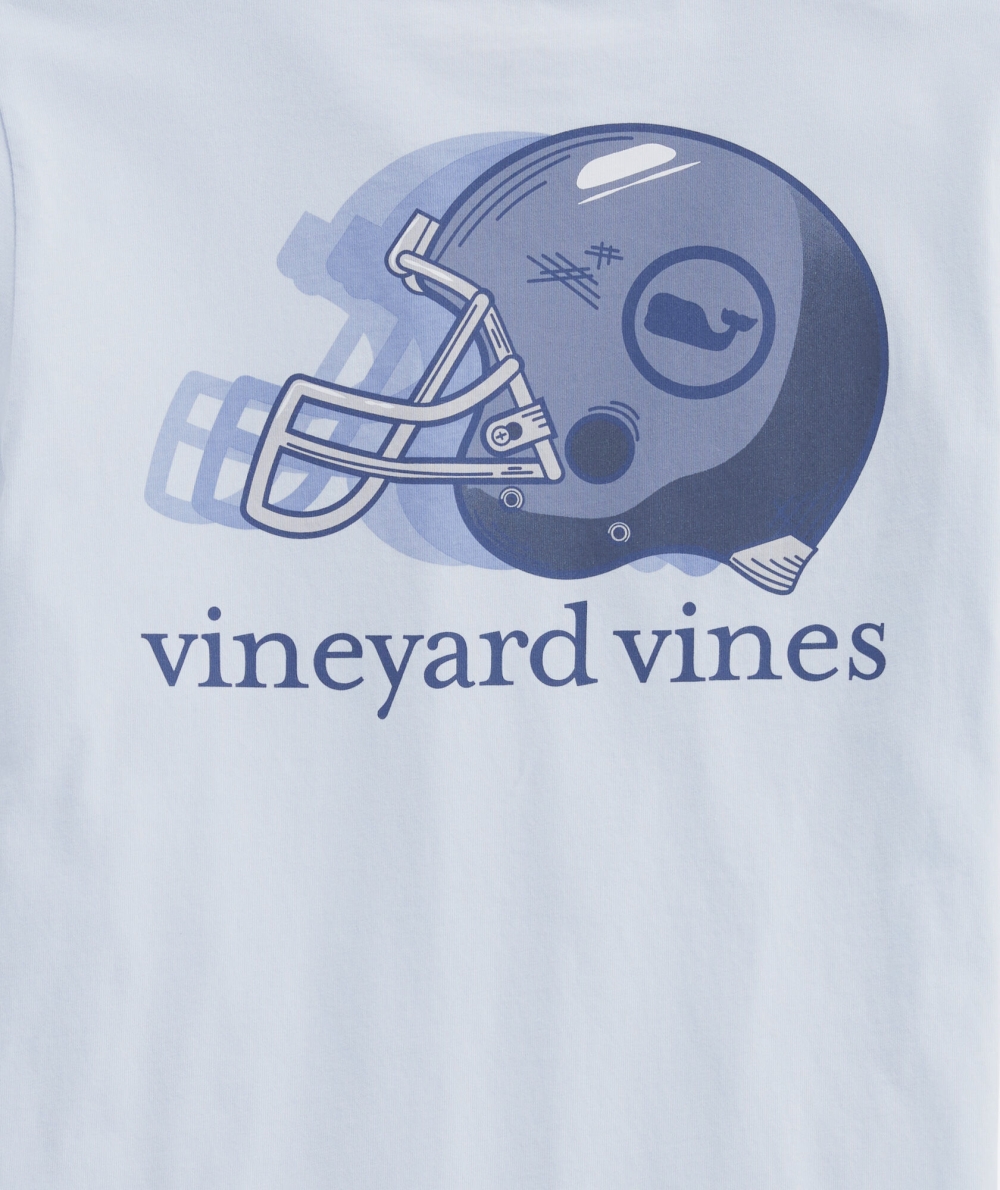 Tees Vineyard Vines Corta-Sleeve Football Helmet Fade Pocket Tee Ancient Water | 045382TYQ