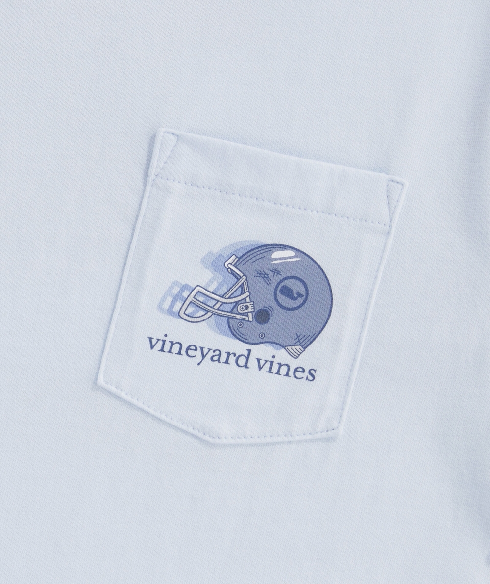 Tees Vineyard Vines Corta-Sleeve Football Helmet Fade Pocket Tee Ancient Water | 045382TYQ