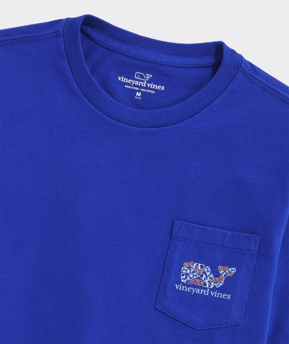 Tees Vineyard Vines Glow-In-The-Dark Sports Whale Corta-Sleeve Pocket Tee Azules | 023568NPB