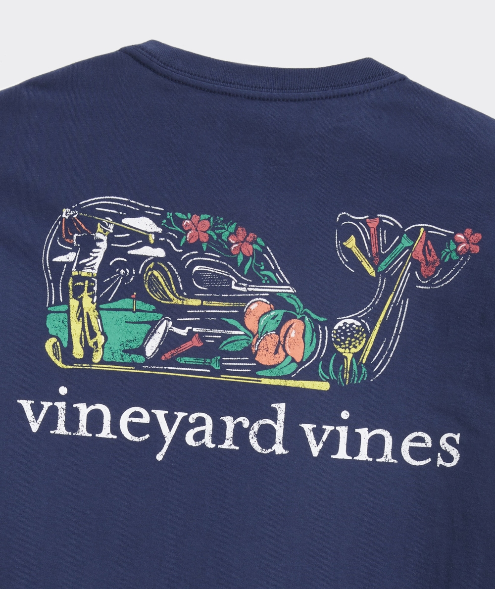 Tees Vineyard Vines Golf Whale Icons Long-Sleeve Pocket Tee Azules | 176283CKQ